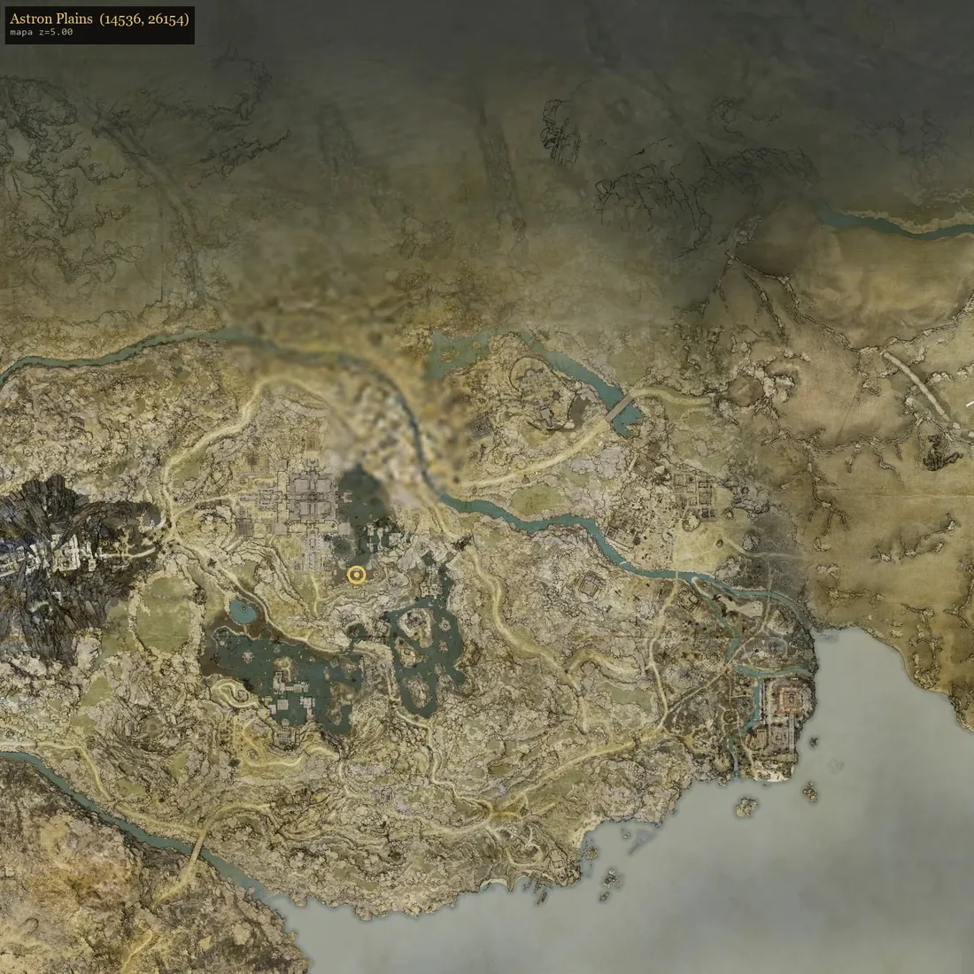 Vista del mapa de Astron Plains.