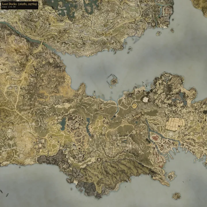 Lost Docksの地図の画面。