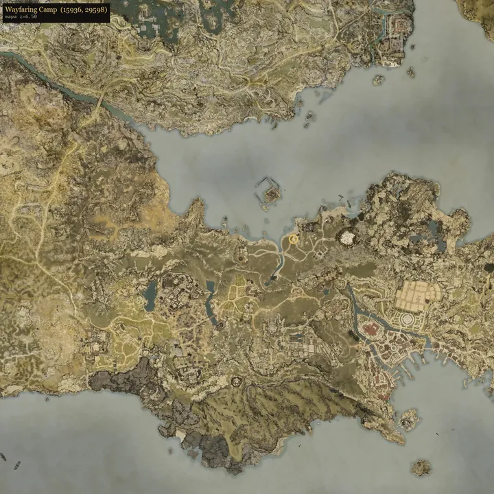 Wayfaring Campの地図の画面。