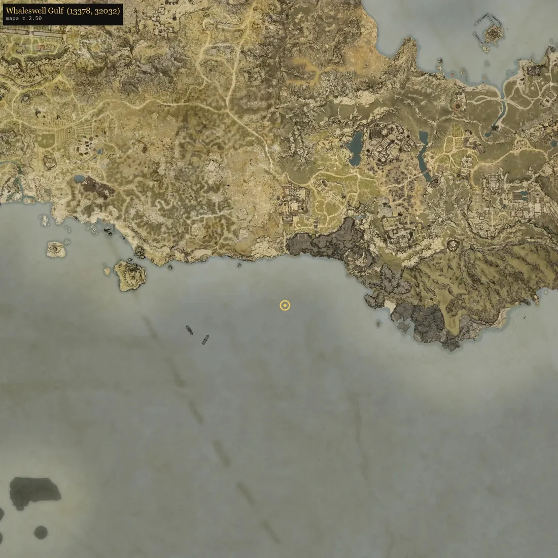 Vista del mapa de Whaleswell Gulf.